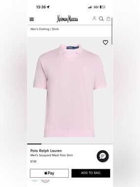 Pink Polo Ralph Lauren size L